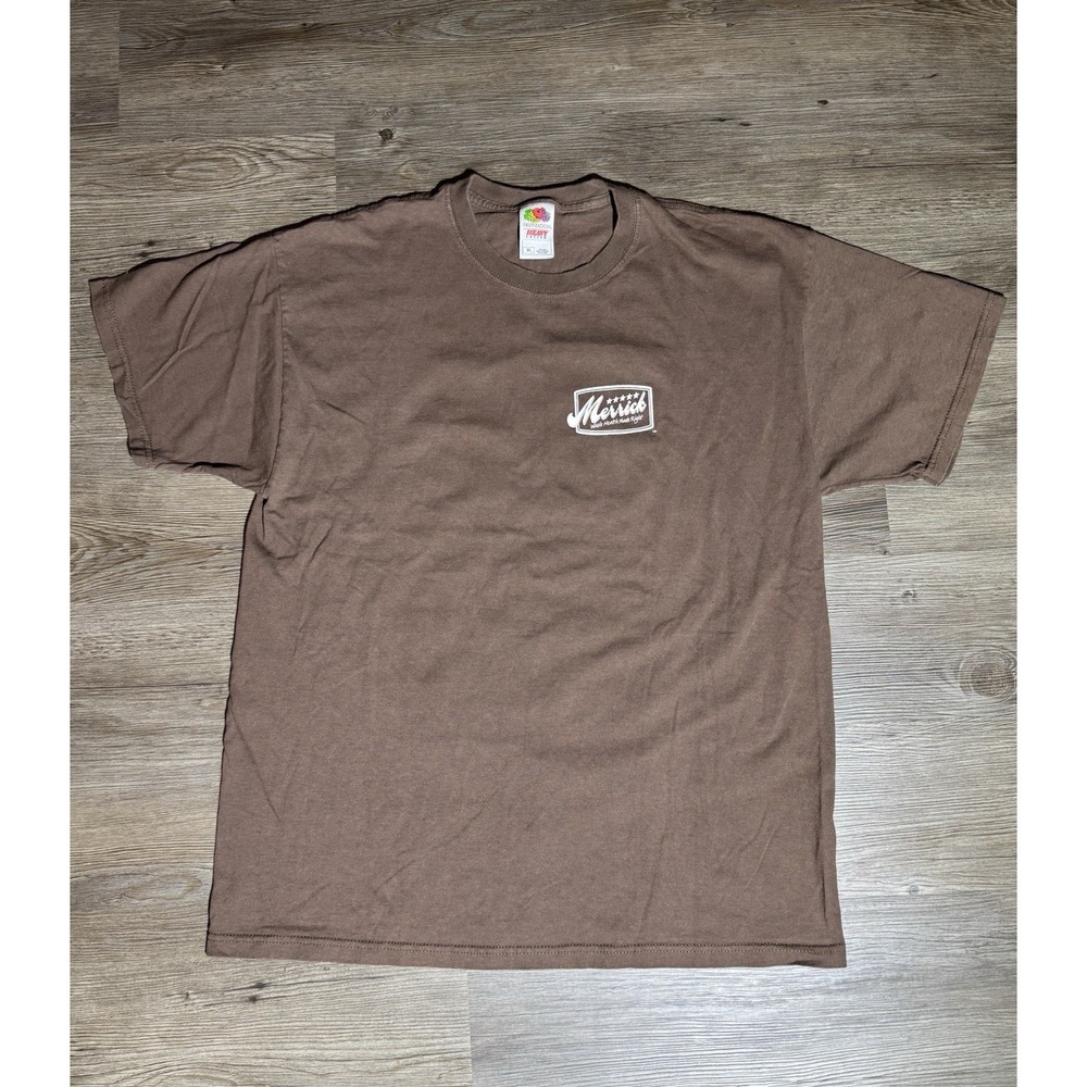 Fruit Of The Loom Heavy Cotton Brown Graphic T Shirt Mens XL 2012